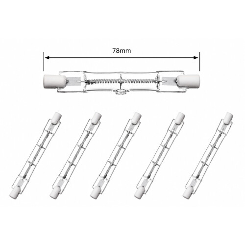 R7S Halogen Bulb 78mm 150W 230V, 5 pack
