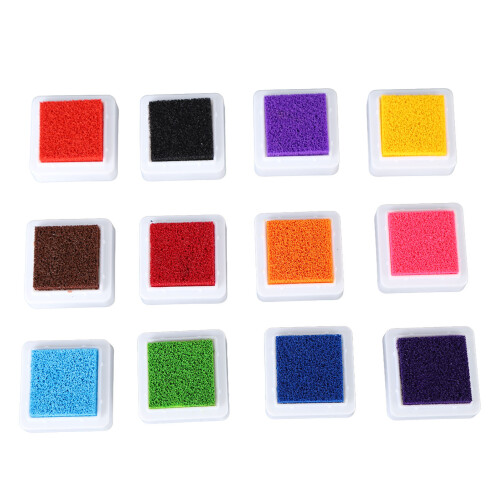 12 Colours Washable Ink Pads 48 Pack