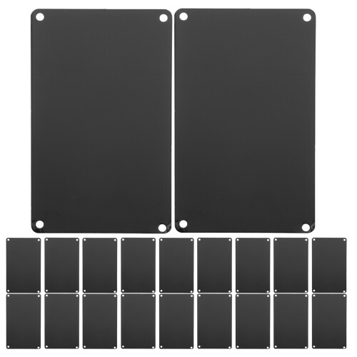 20Pièces Plaques Nom Aluminium Noires Avec Surface Gravable Durable