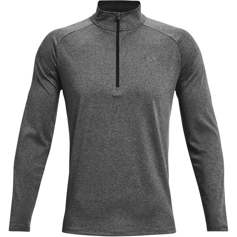 Under Armour (S, Carbon Heather/Black) Mens 2.0 Half Zip Technical Top Black