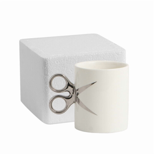 Ceramic Mug with Electroplated Gold Handle, White 2