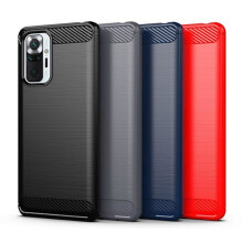 Carcasă SKALO compatibilă cu Xiaomi Redmi Note10Pro Armor Carbon rezistentă la șocuri TPU - Mai multe culori Roșu