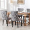 (Grey) Lux Velvet Tufted Kitchen Dining Chairs Set of 4 2