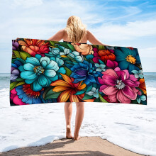 Fiber Soft,Large,and Thick,Beach Towel Oversized Printed Towel Beach Swimming Vacation Absorbent Towel