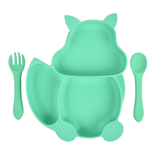 Children's Silicone Tableware Set with Cartoon Squirrel