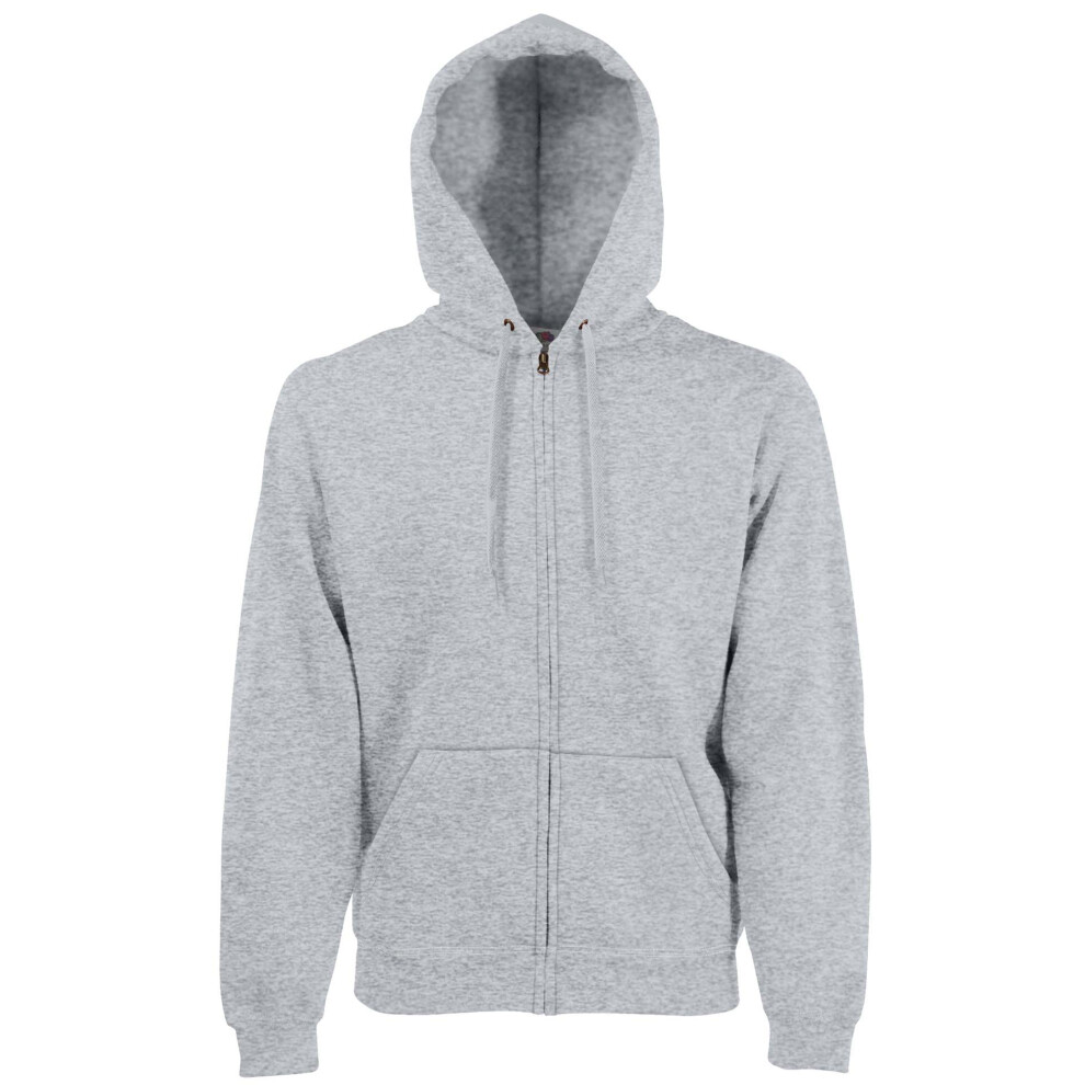 Fruit Of The Loom (4Xl, Heather ) Mens Premium 70/30 Hooded Zip-Up Sweatshirt / Hoodie Grey