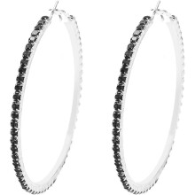 Rhinestone Big Hoop Earrings for Women Crystal CZ Dangle