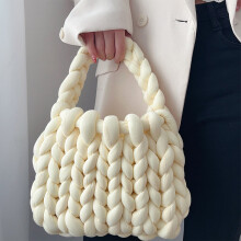 Thick Yarn Woven Tote Bag – Personalized, Washable, Durable PU Handbag, Casual Daily Use