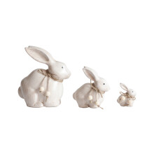 Rustic Wooden Easter Bunny, Hand-Carved Style Rabbit Figurine, Farmhouse Chic Decor for Spring Mantel, Shelf or Gift B 1PC