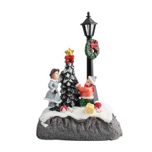 Christmas Scene Village Houses Figurines Modern Sets Micro for Snowman for Xmas Town Scene Desk Landscape Decoration