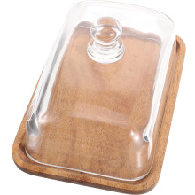 Wooden Cake Stand with Dome Cover 1 Piece