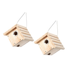 Cage de nid d'oiseau sauvage, support d'abri,-Couleur bois