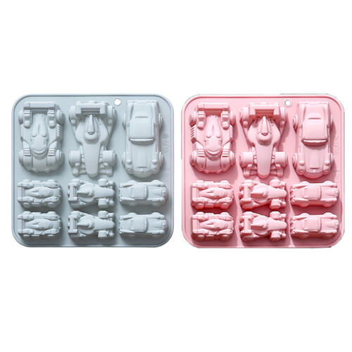 9 Cavities Racing Car Ice Tray Silicone Molds for Making-Blue 1