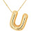Bubble Letter Necklace 18K Gold Plated Initial Pendant 1
