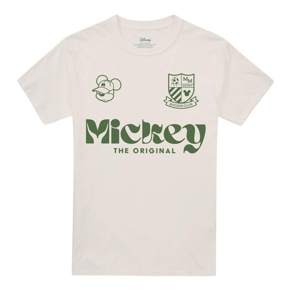 Disney (S, Natural) Unisex Adult Usa Mickey Mouse Football T-Shirt