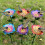 2Pcs Elegant Wrought Iron Flower Shape Garden Stake-dark blue 5