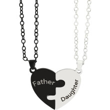 Set di 2 collane con ciondolo a forma di cuore diviso regolabile – Regalo per migliore amica, fratello/sorella, gioiello dell'amicizia, compatibile