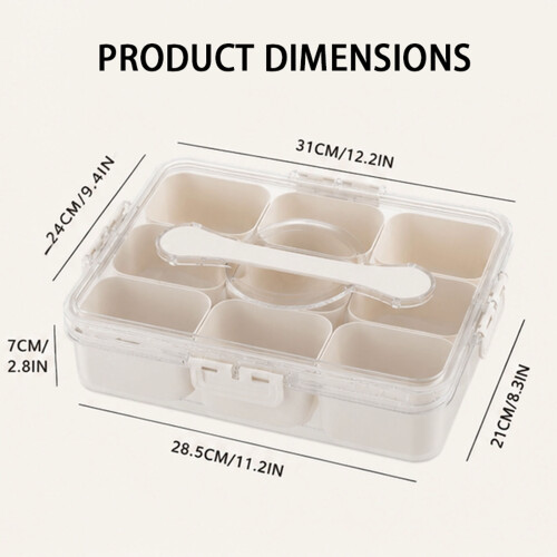 Mealprep-opbergkoffer met 9 sleuven voor 2
