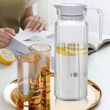 Pichet en plastique transparent sans BPA de 1,9 L avec couvercle
