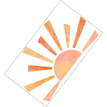 4 abnehmbare Wandtattoos, dekoratives Sonnenmuster, PVC, mildes PVC-Material