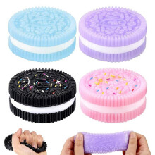 4 Taba Squishy -stressilelua, Oreo-muotoinen, kotiin, toimistoon ja matkoille - Lahjat aikuisille