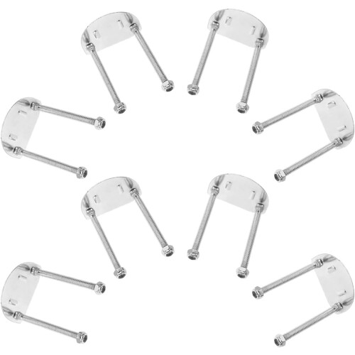 8Pcs Stainless Steel Roller Skate Bracket Plates Kit with Shock Absorbing Mounting Hardware