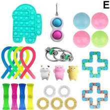 Stressittömät lelut - E - 24 osaa - Silikoni + ABS - 5-vuotiaille ja sitä vanhemmille lapsille - Unisex