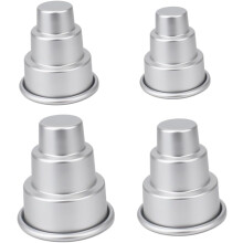 4 moules à gâteaux à 3 étages, mini moules à gâteaux en alliage d'aluminium, moules de cuisson créatifs