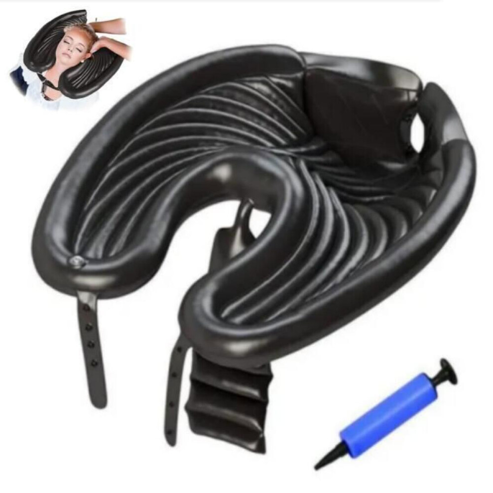Portable inflatable hair wash basin with pump, shampoo basin, head washing tub for the elderly, disabled, and pregnant wome