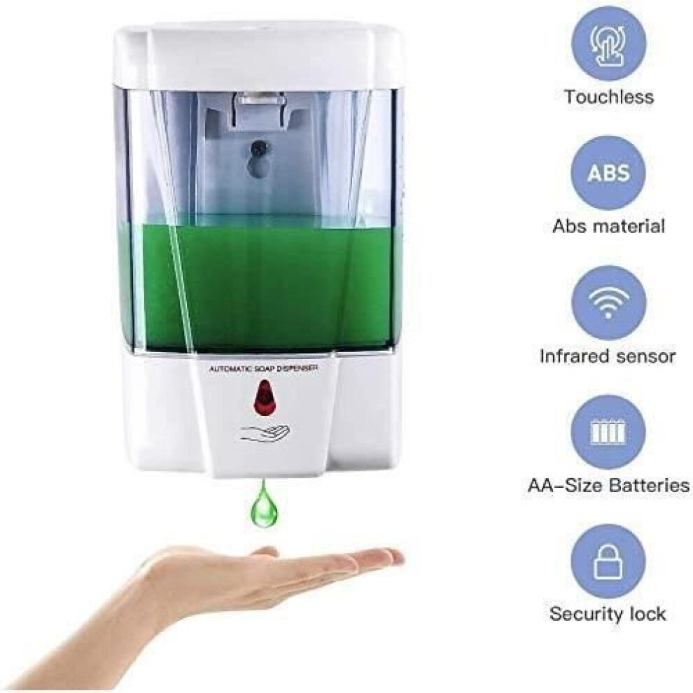 Automatic Touchless Soap Dispenser - Ir - 700 Ml - White 9174446412350