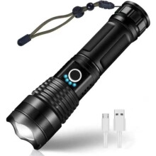 Flashlight - LED - Ultra Powerful - 4300 Lumens - USB Rechargeable - Waterproof