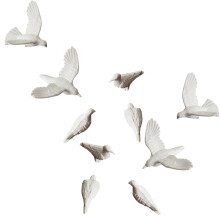 Mini Witte Duiven voor Ambachten Miniatuur Vogels Beeldje-L