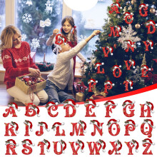 26-Letter Christmas Tree Hanging Pendant A-Z Ornaments, DIY Xmas Alphabet Letters (N), Compatible with YZEGDCH
