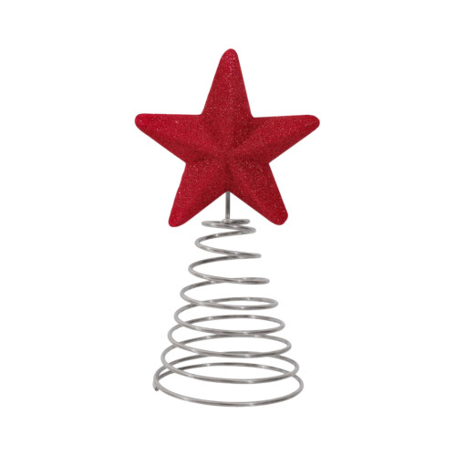 Metal Hollow Tree Topper Star Spring Base 1pc