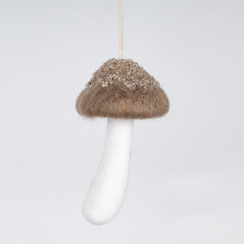 Christmas Mushroom Hanging Ornament Green Brown 1 Piece