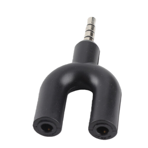 Black 3.5mm 2-Way Headphone Splitter Aluminium 1