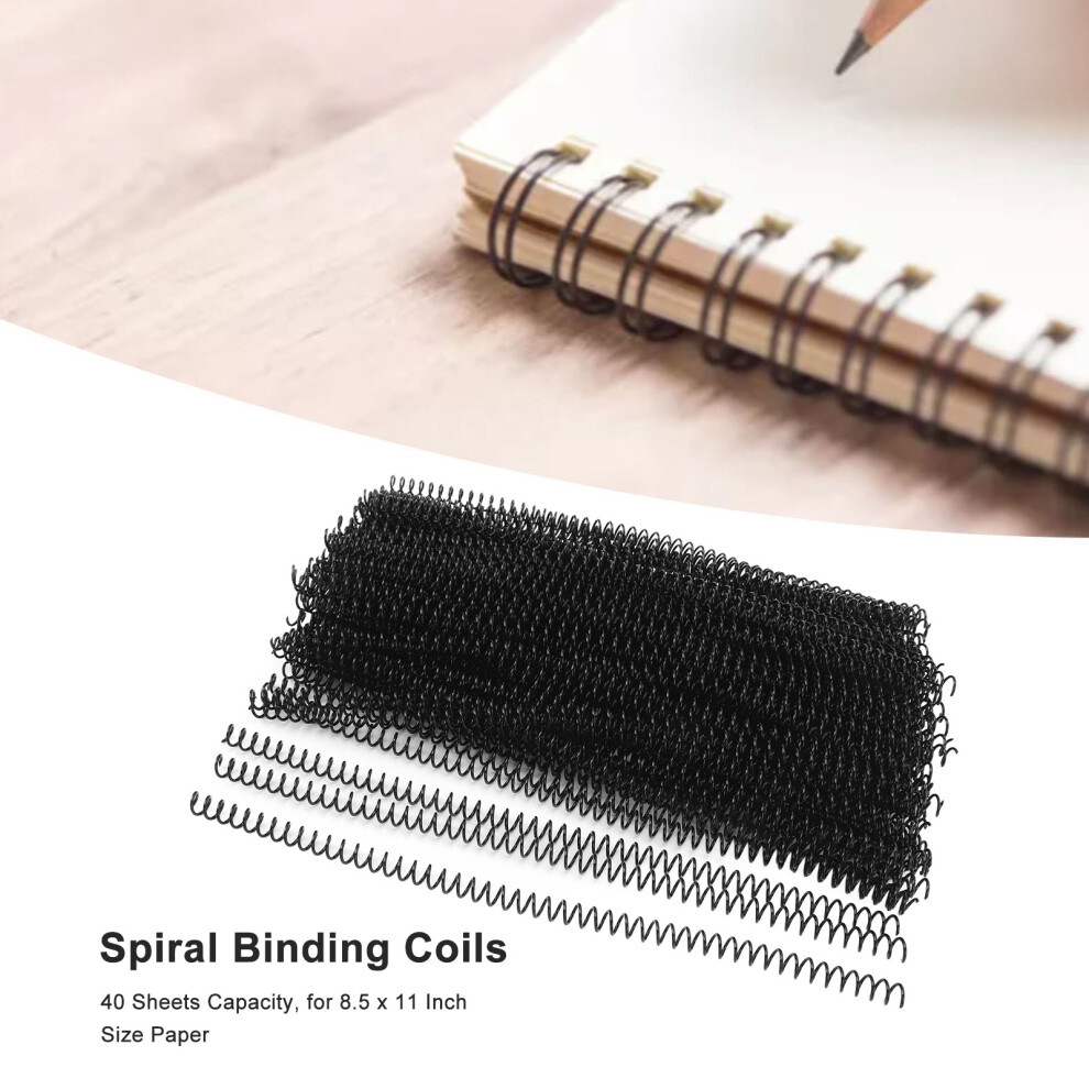 48-Loop Spiral Binding Spines, 8Mm, 100-Pack, A4 Black