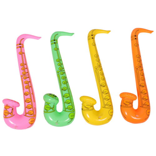 4Pièces Décorations De Saxophone Gonflable PVC Coloré