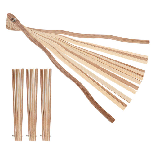 4Pcs Chocolate Bamboo Fan Skeleton DIY Foldable Fan Frame Craft Kit