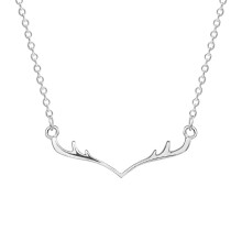 Deer Antlers Pendant Necklace for Women Christmas Gift