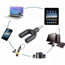 Black 3.5mm 2-Way Headphone Splitter Aluminium