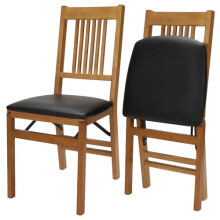 MECO Stakmore True Mission Folding Chair Finish, Set of 2, Oak