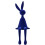 Flocked Bunny Figurine Easter Decoration Blue 1PC 1