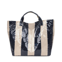 Waterproof PVC Tote Bag for Women – Leaf-Print Reusable Handbag (Shopping/Everyday Use)