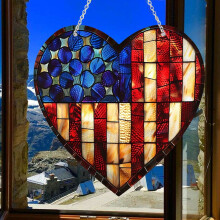 4th of July Hanging Ornament Patriotic Heart Shape 1 Pc