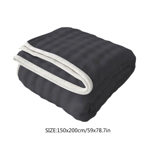 Brodert flanellfleece-teppe vendbart 50x60 tommer 2