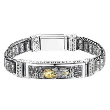 Rotating Alloy Bangle Silver and Gold Tone Unisex