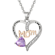 925 Sterling Silver Mom Necklace with Birthstone
