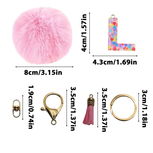 Initial Letter Keychain for Women Bag Charm 1 Pack 2