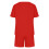 Women's Summer Two-Piece Outfit Red Solid Satiny Set 5